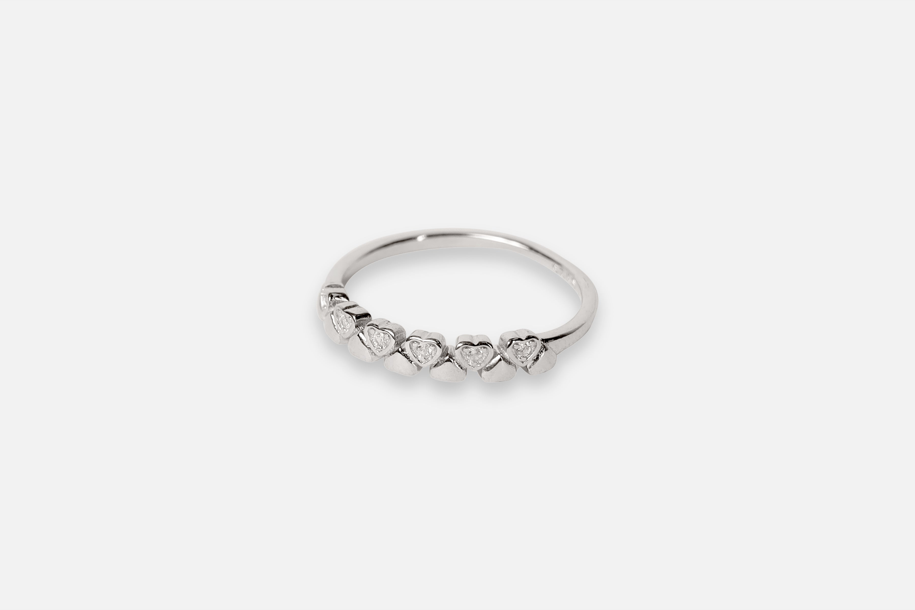 Plain Diamond Silver Ring