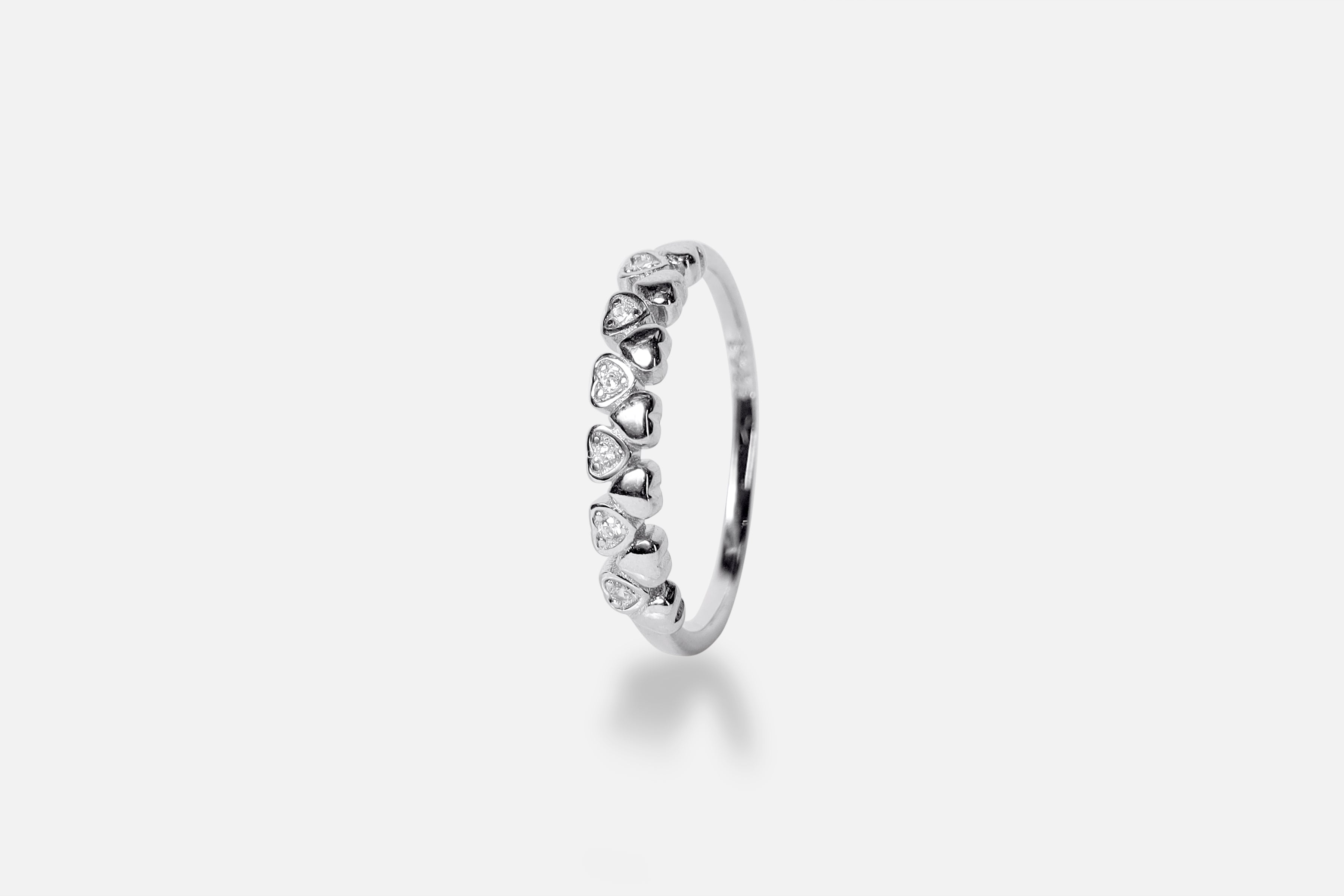 Plain Diamond Silver Ring
