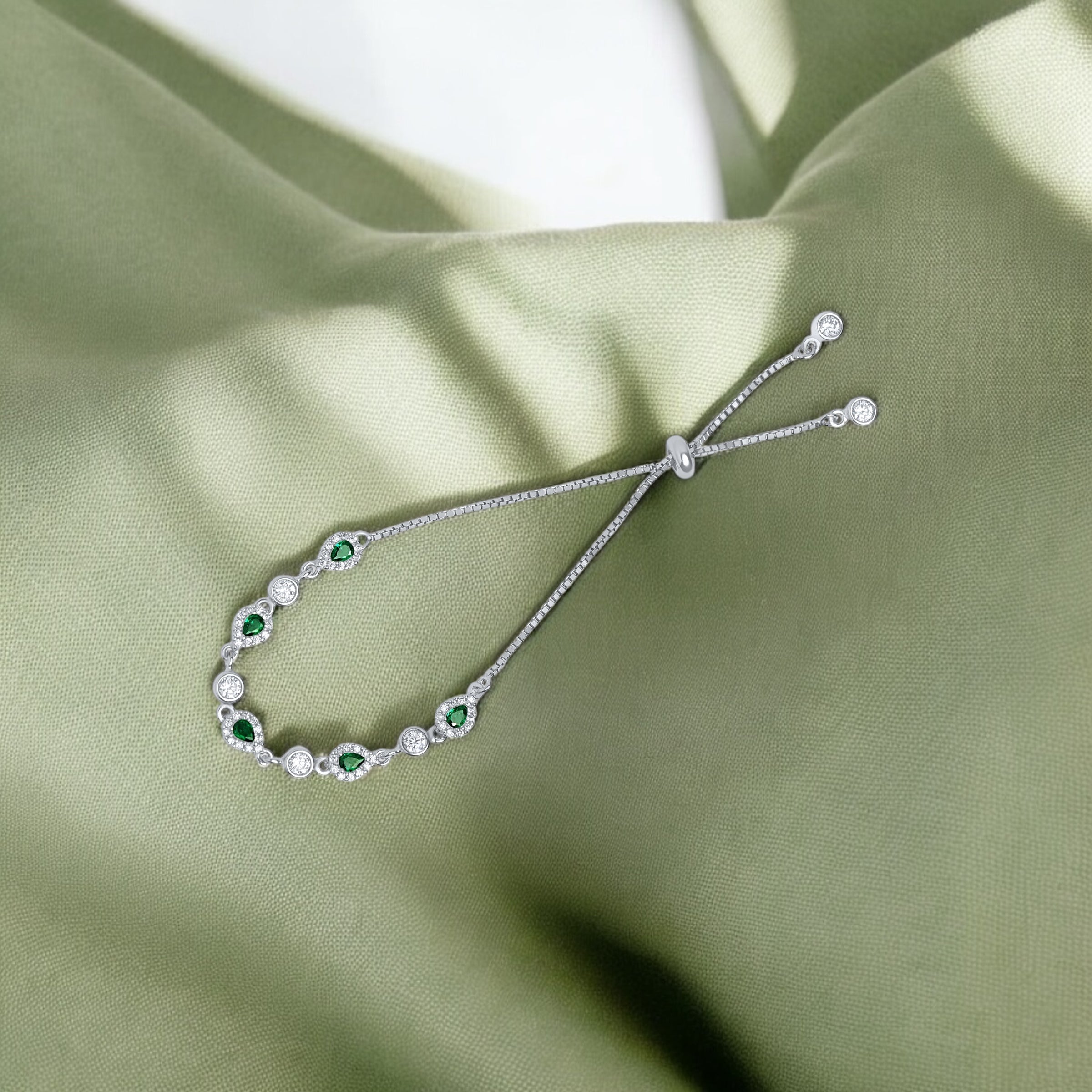 Green Stone Adjustable Bracelet