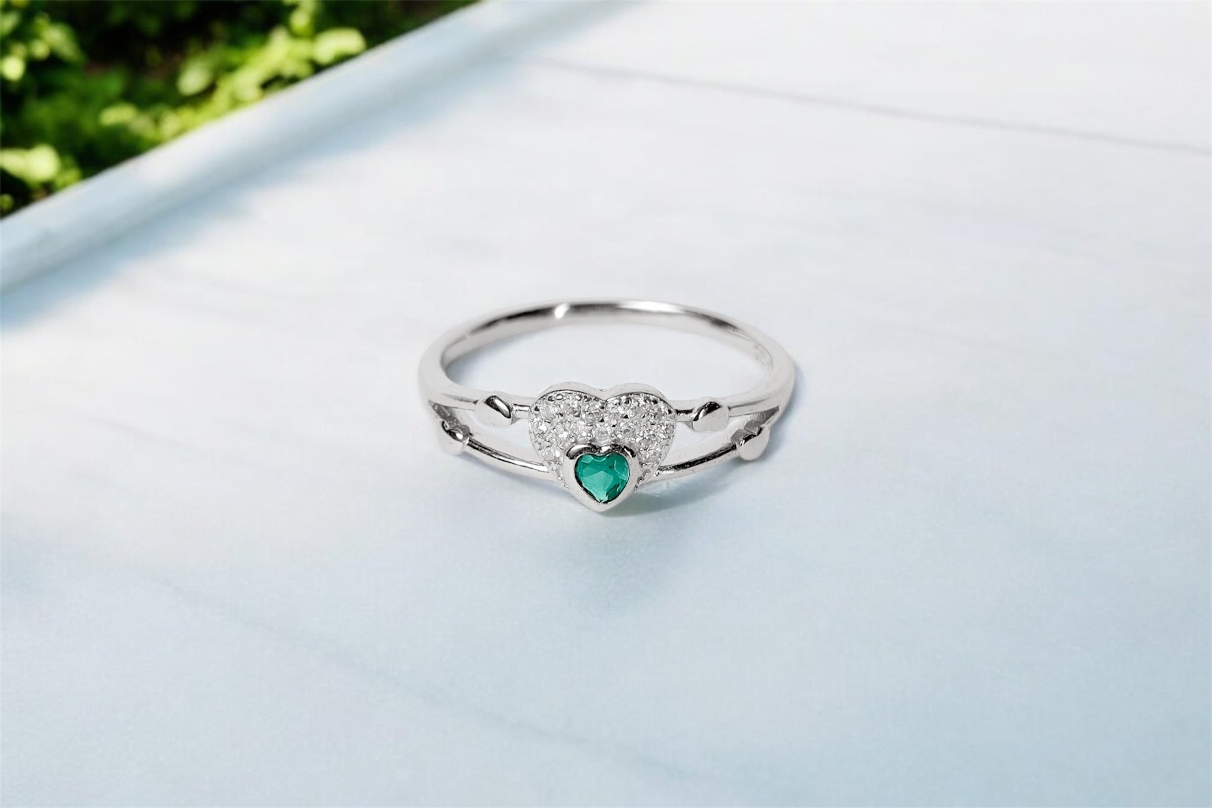 Twin Hearts Sterling Ring