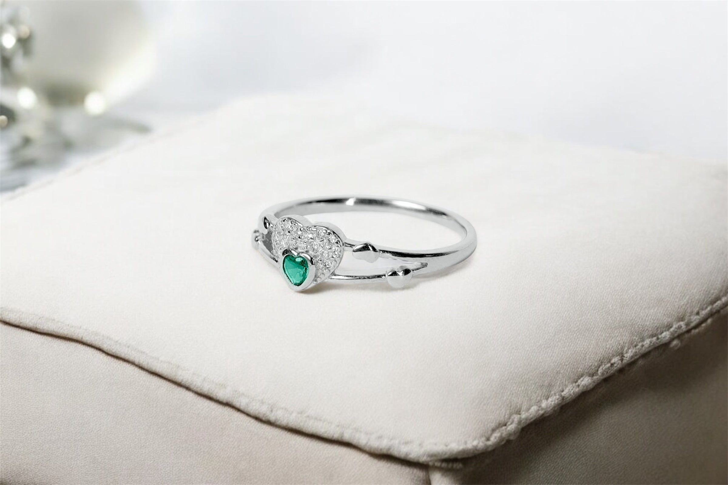 Twin Hearts Sterling Ring