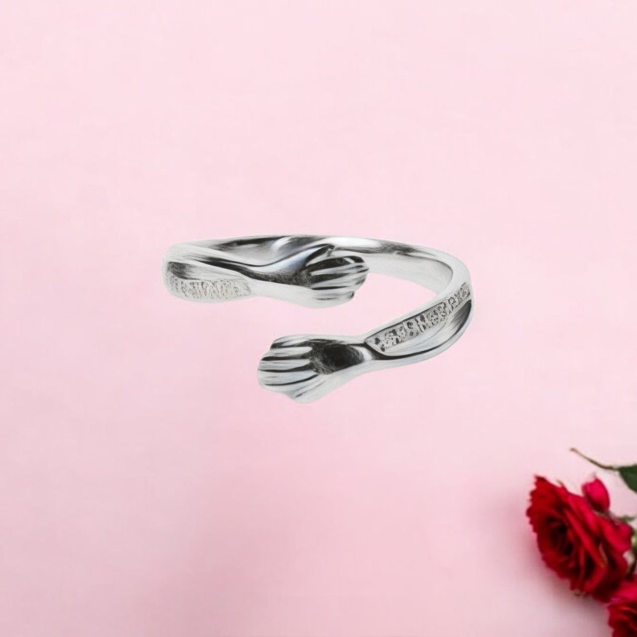 925 Silver Hug Diamonds Ring