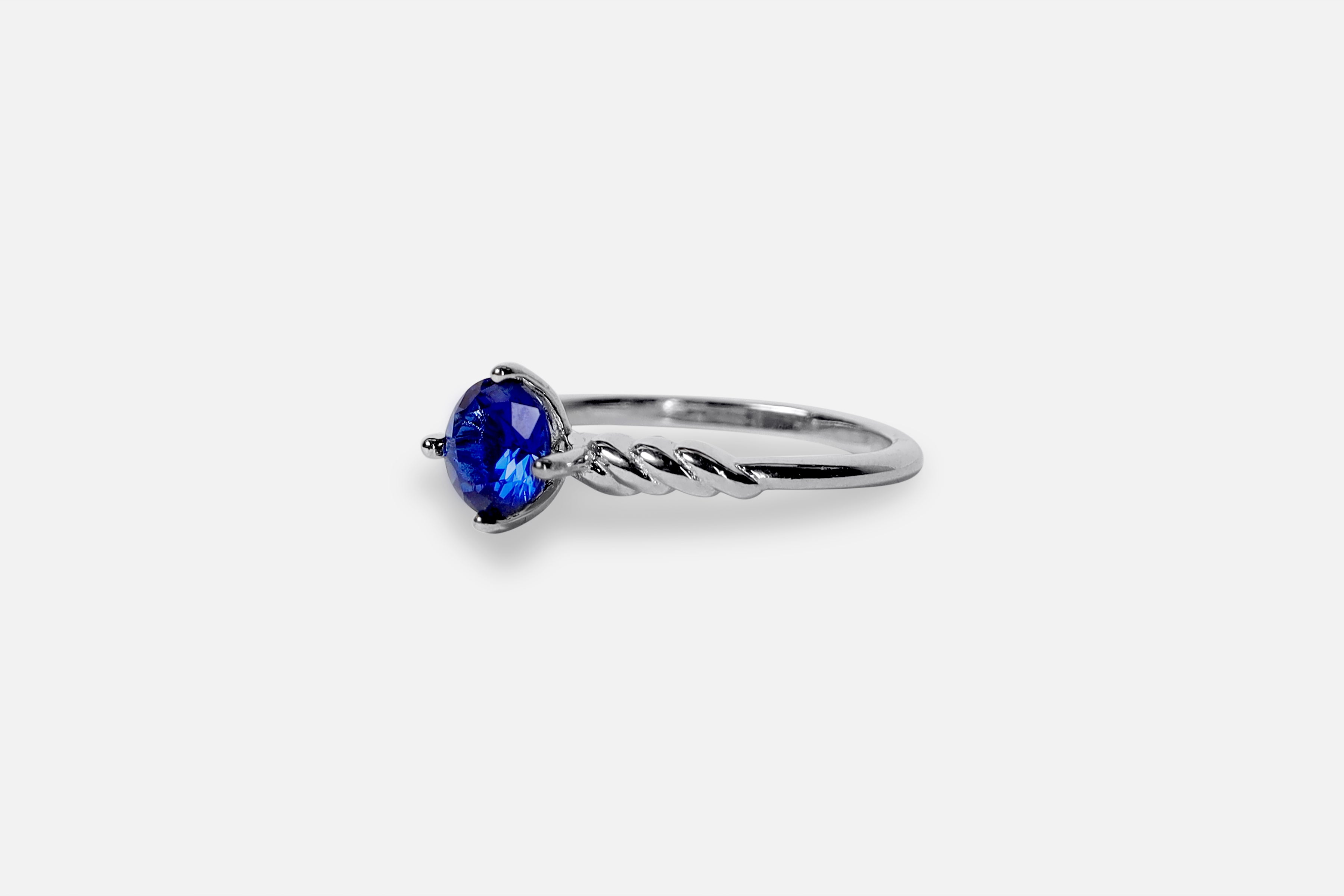 Blue Heart Silver Ring