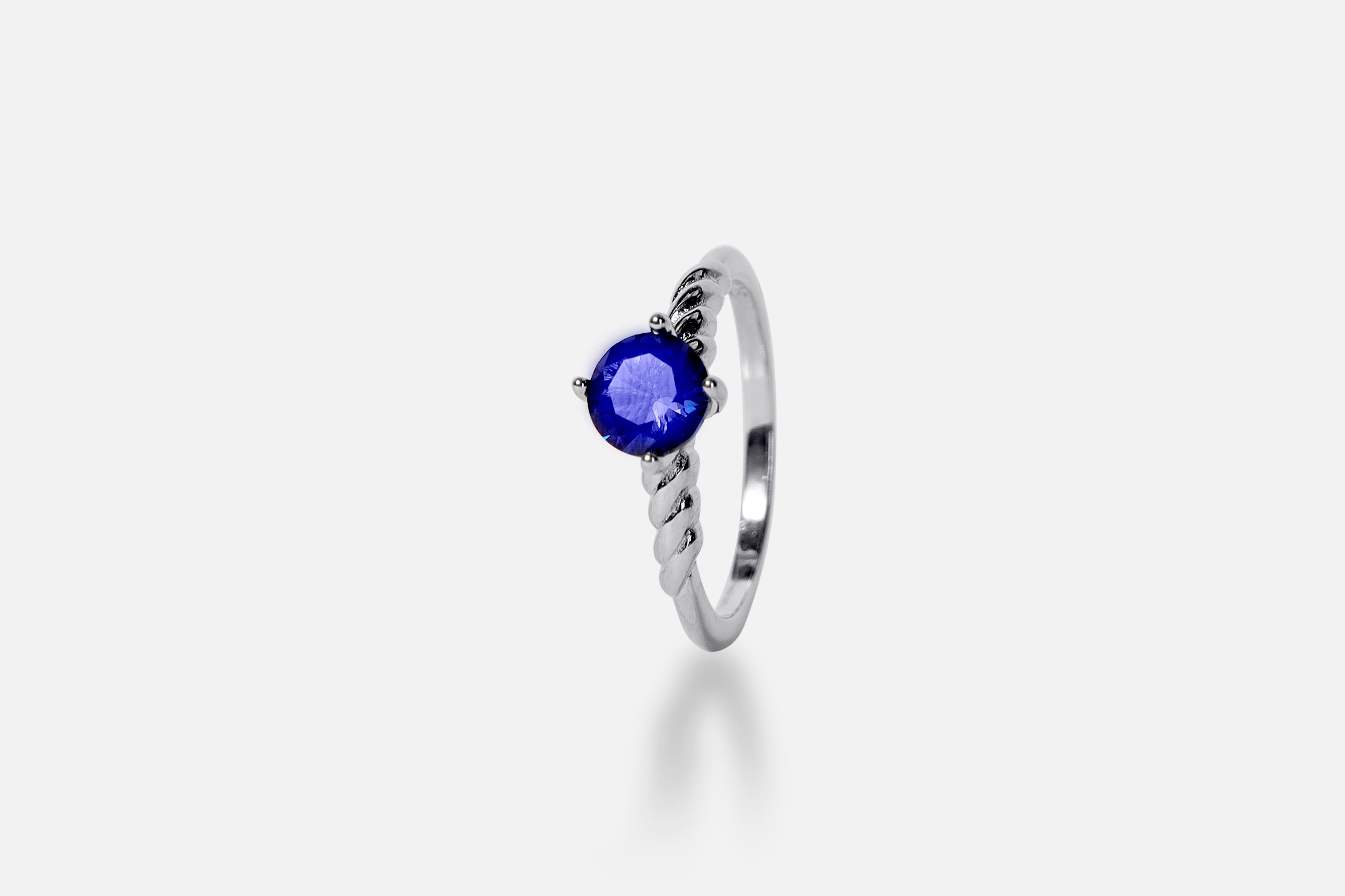 Blue Heart Silver Ring