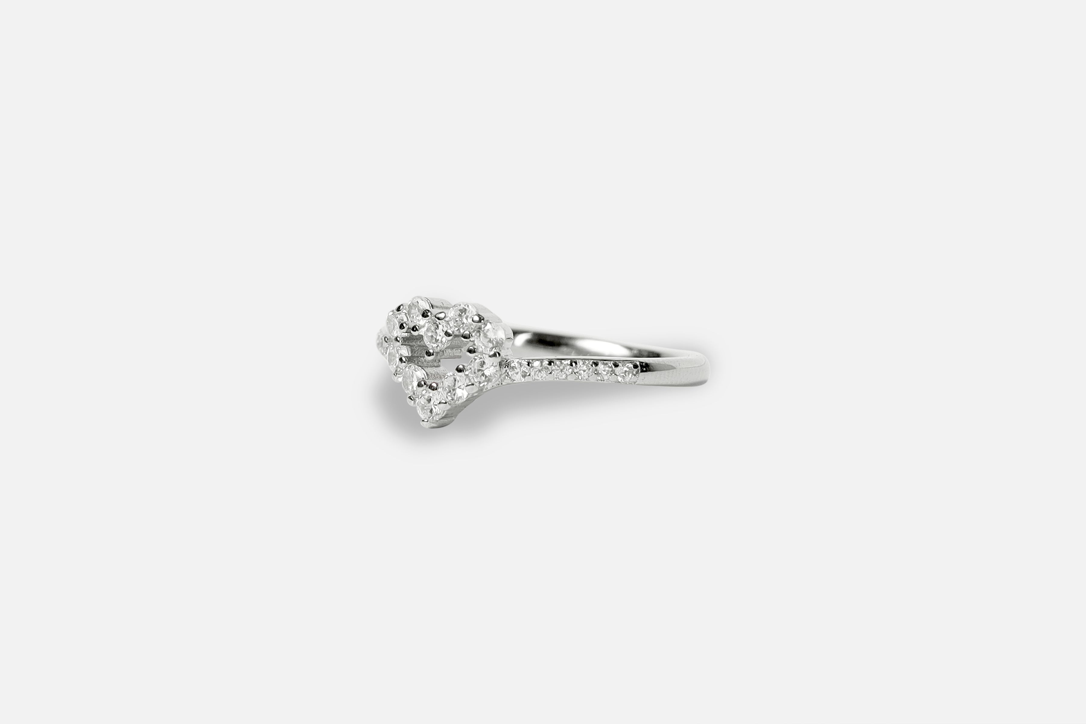 Moonstone Heart Silver Ring