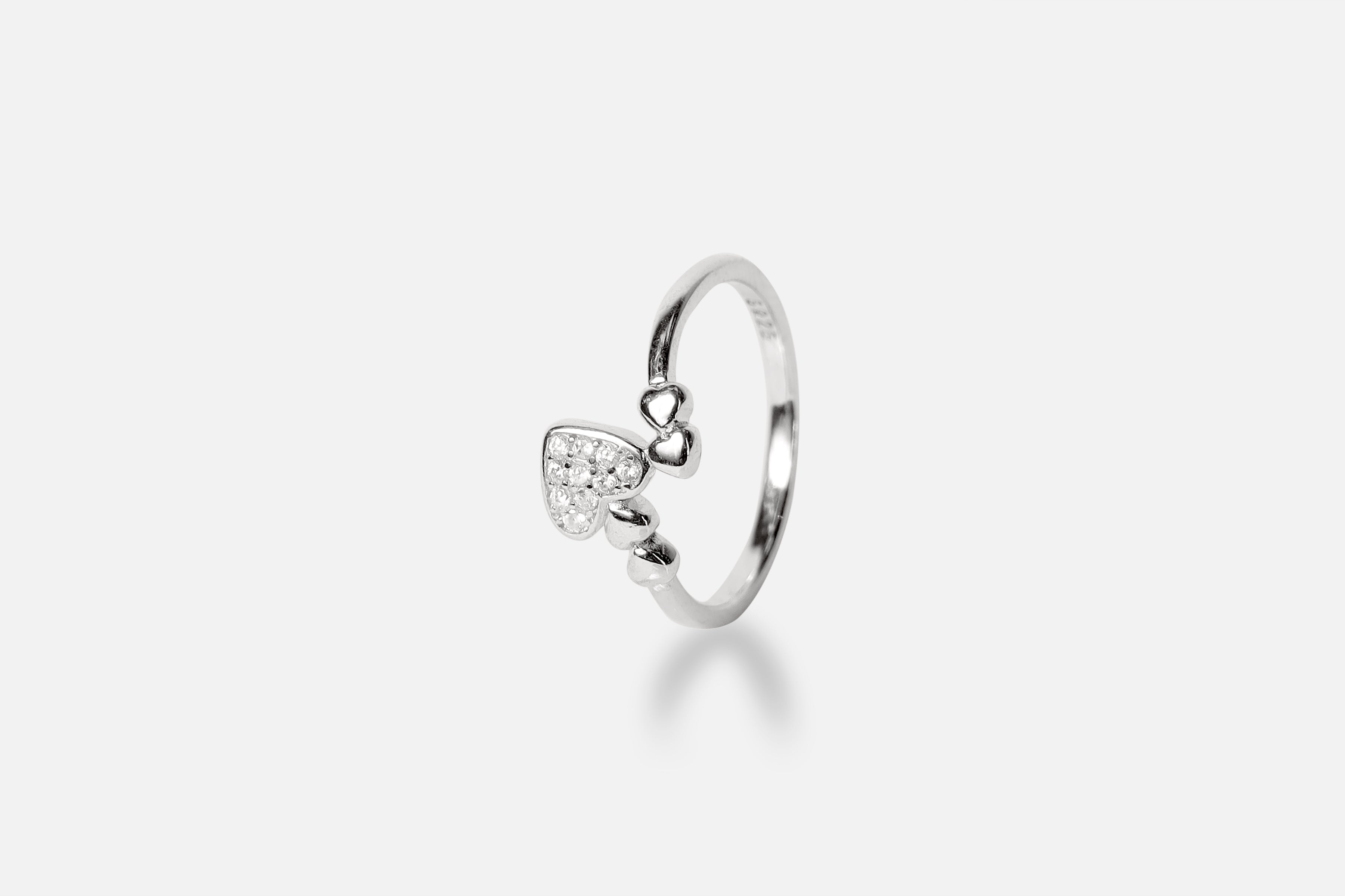 White Heart Diamond Ring