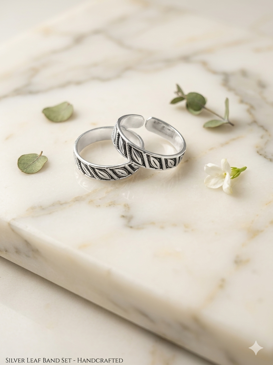 Silver Leaves Toe Ring