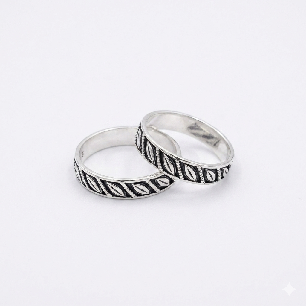 Silver Leaves Toe Ring