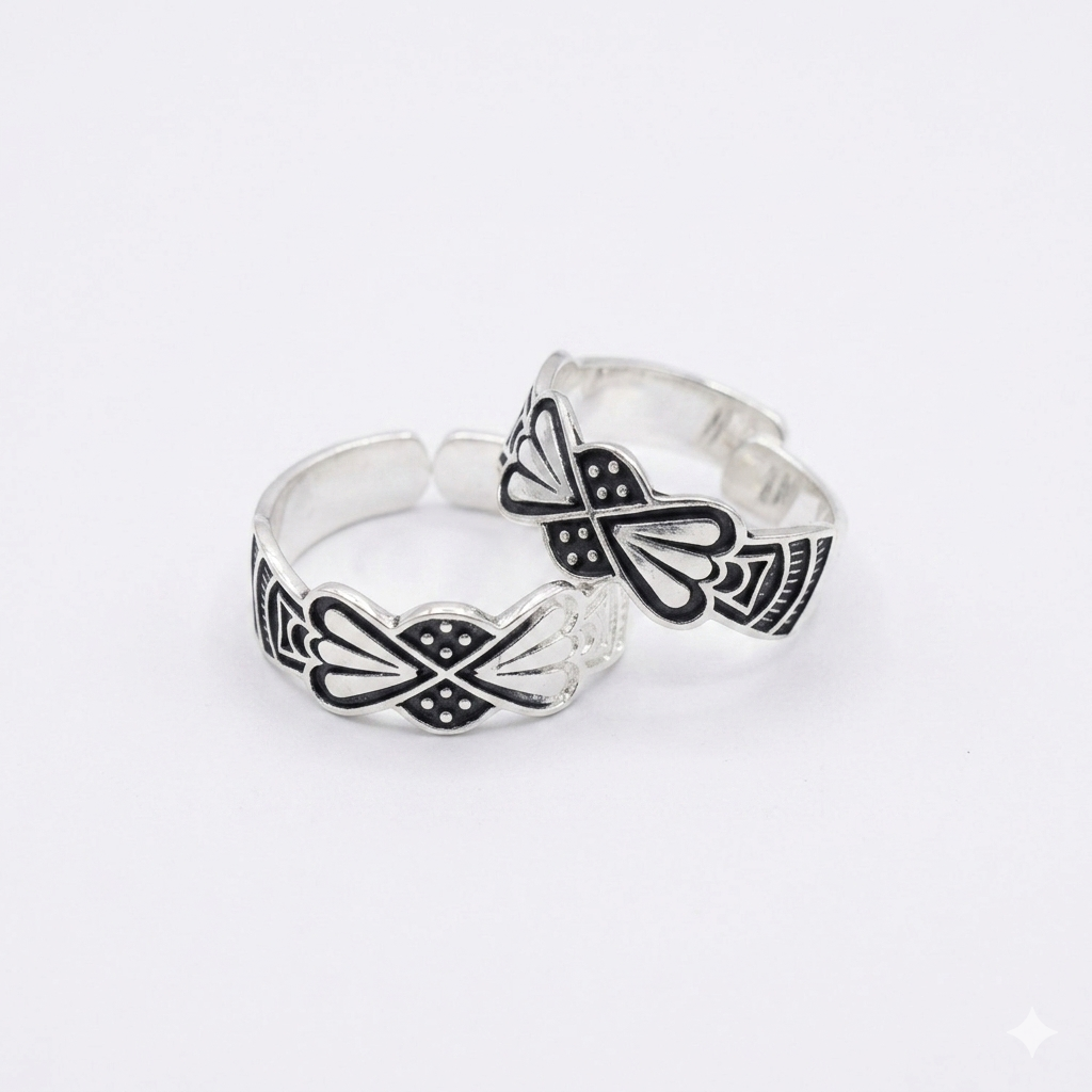 Silver Butterfly Toe Ring