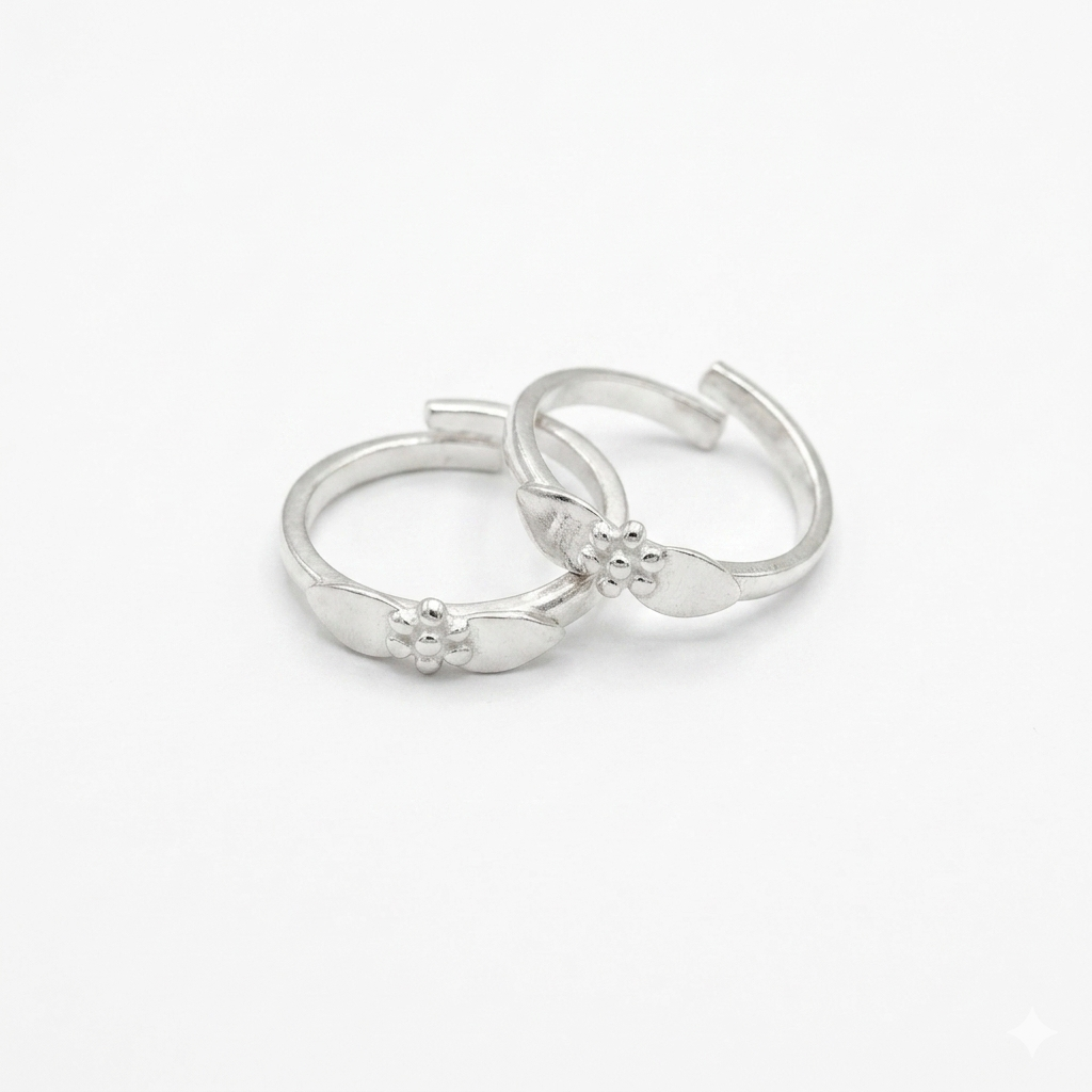 Silver Flower Toe Ring