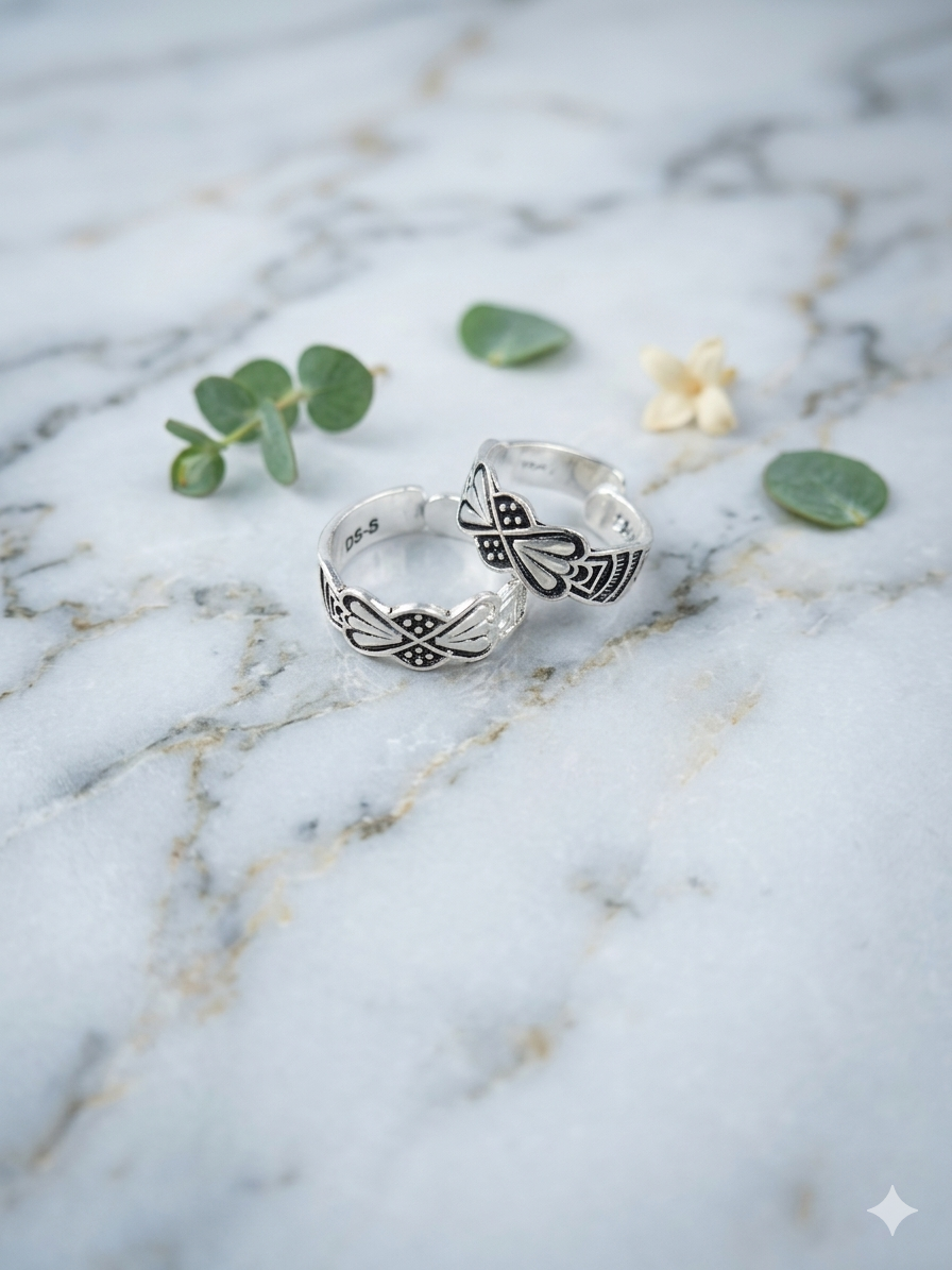 Silver Butterfly Toe Ring