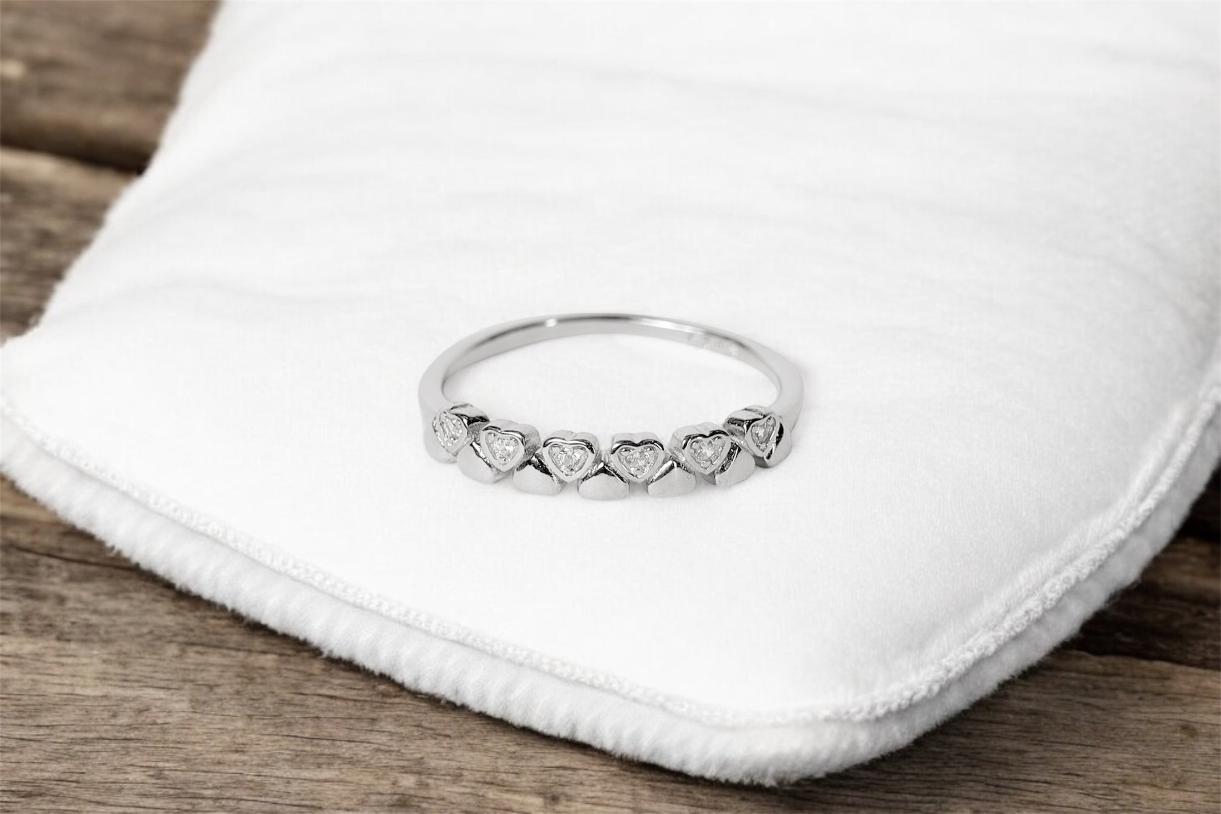 Plain Diamond Silver Ring