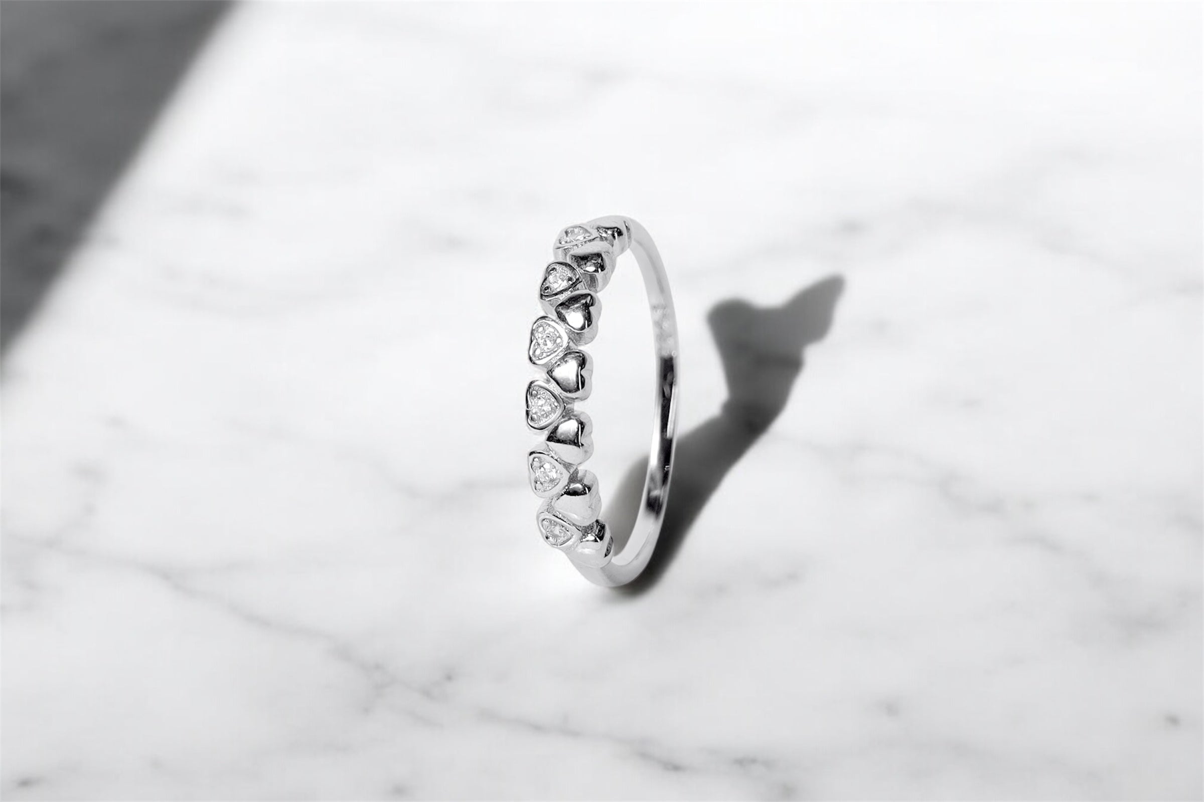 Plain Diamond Silver Ring