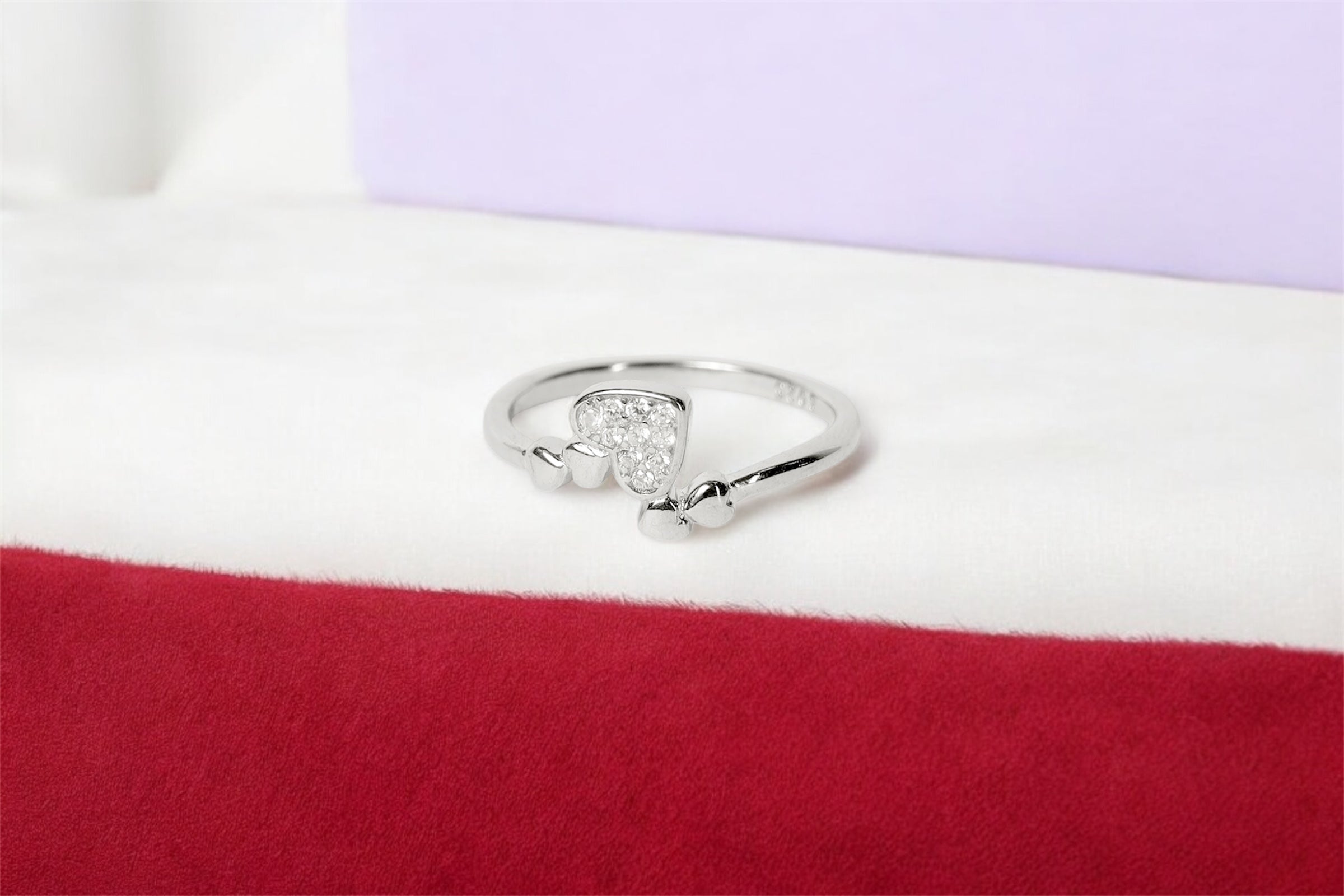White Heart Diamond Ring