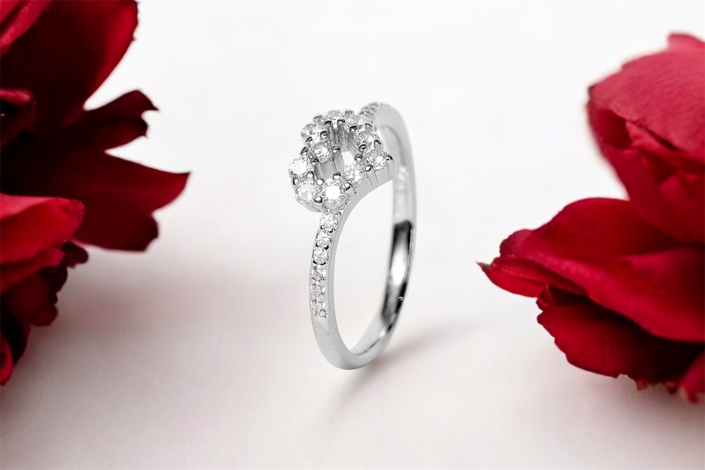 Moonstone Heart Silver Ring