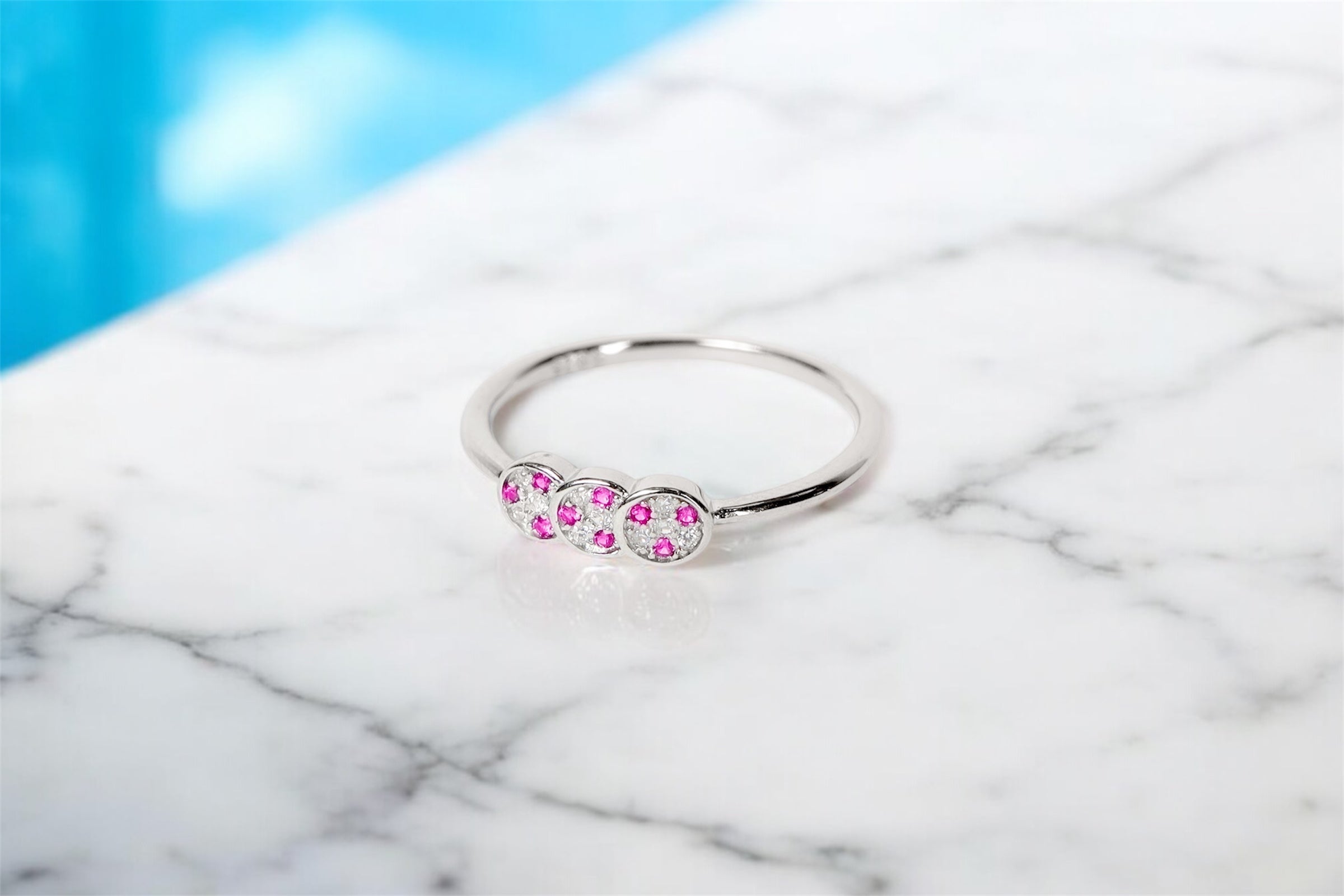 Crystal Aurora Silver Ring