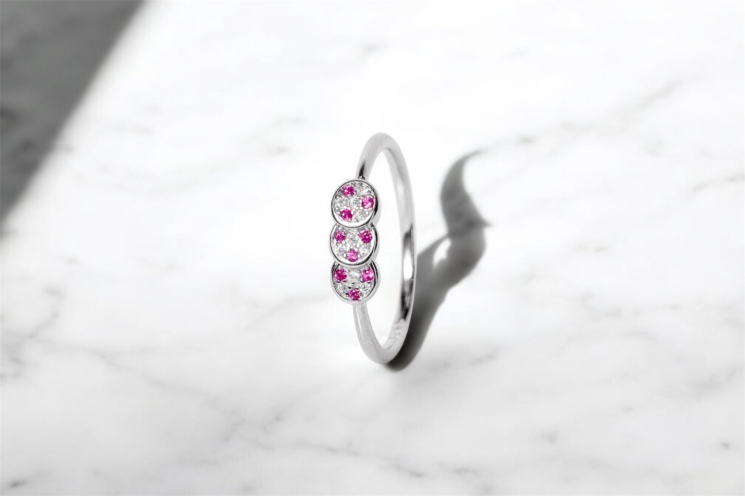 Crystal Aurora Silver Ring