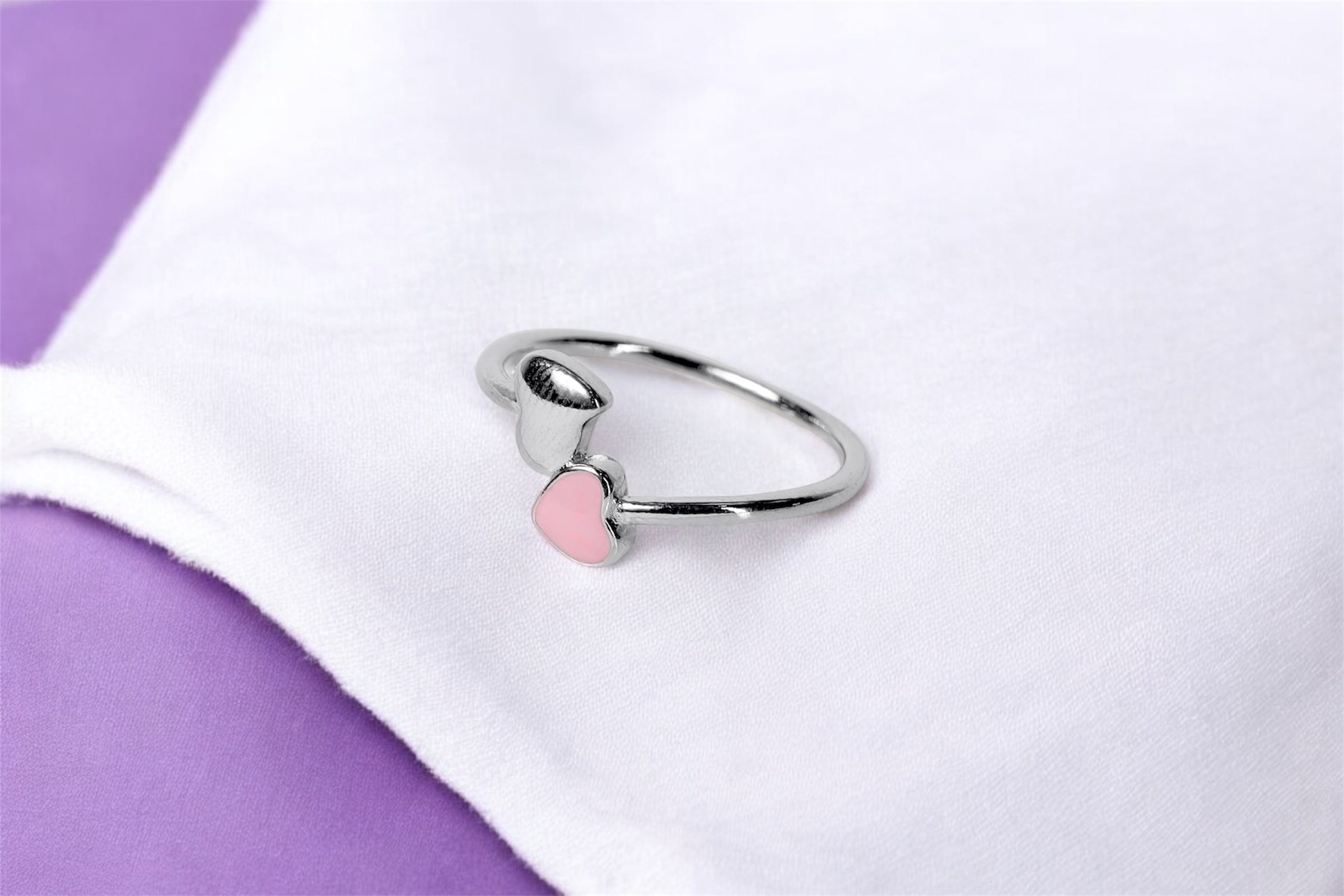 Pink Loyal Silver Ring